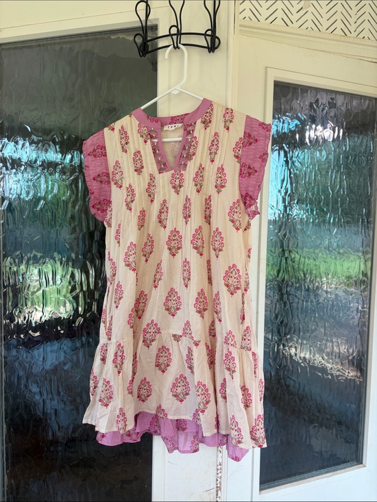 THML Dresses & Skirts - THML Pink & Cream Floral Tiered Midi Dress